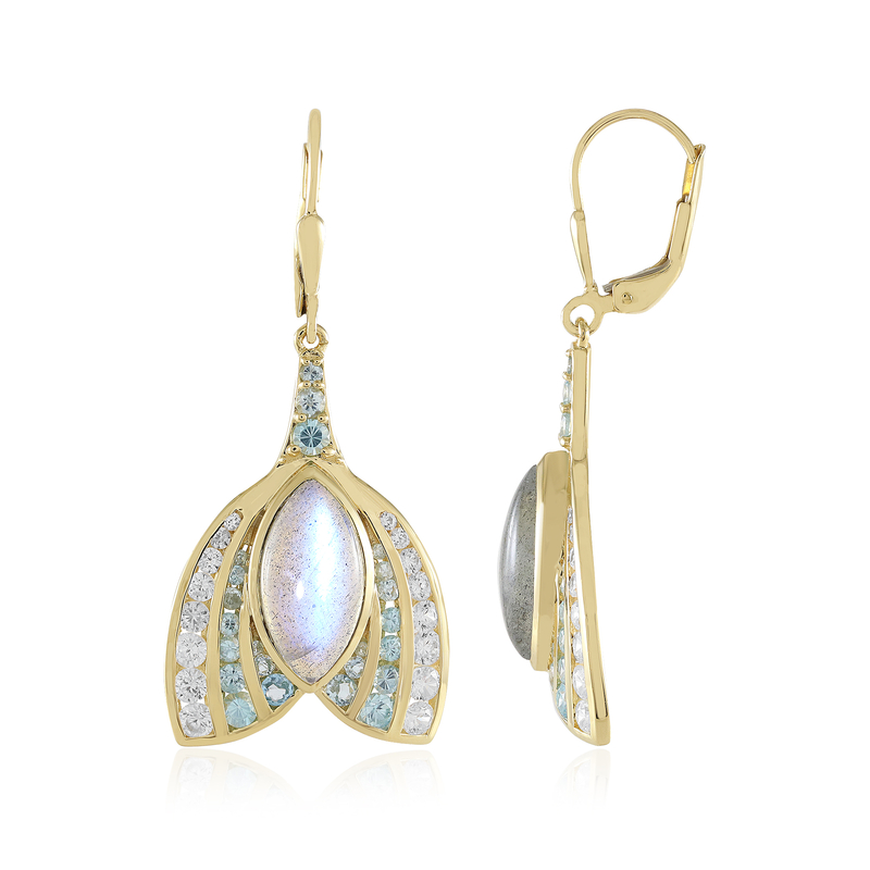 Blauer Maniry-Labradorit-Silberohrringe (KM by Juwelo)