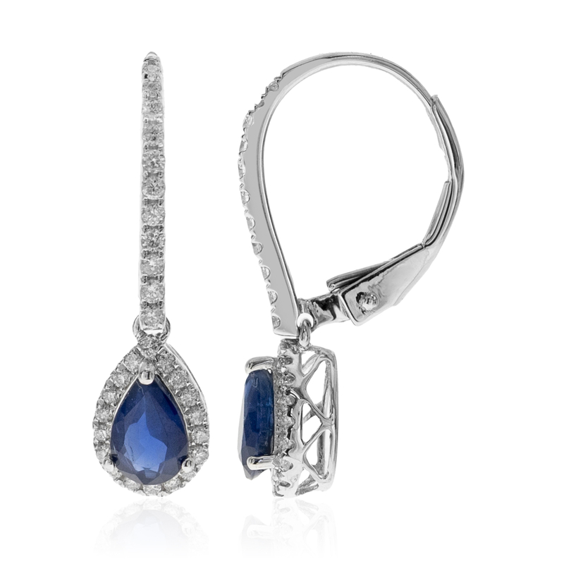 Blauer Ceylon-Saphir-Goldohrringe (CIRARI)