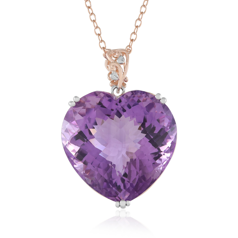 Lavendel-Amethyst-Silberhalskette (Gems en Vogue)