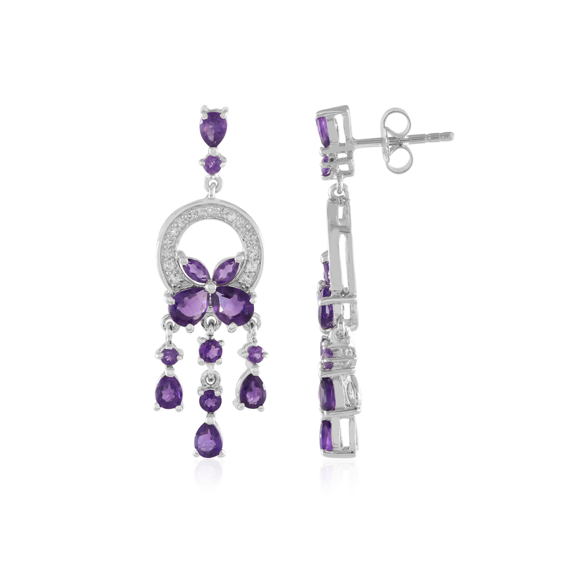 Sambia-Amethyst-Silberohrringe