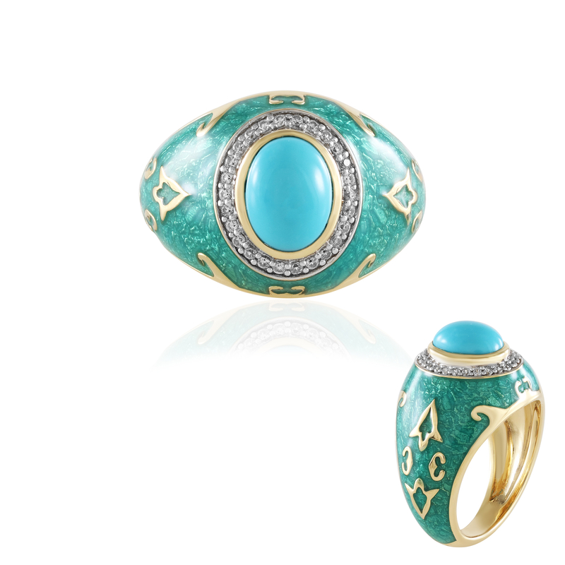 Sleeping Beauty-Türkis-Silberring (Adela Silber)