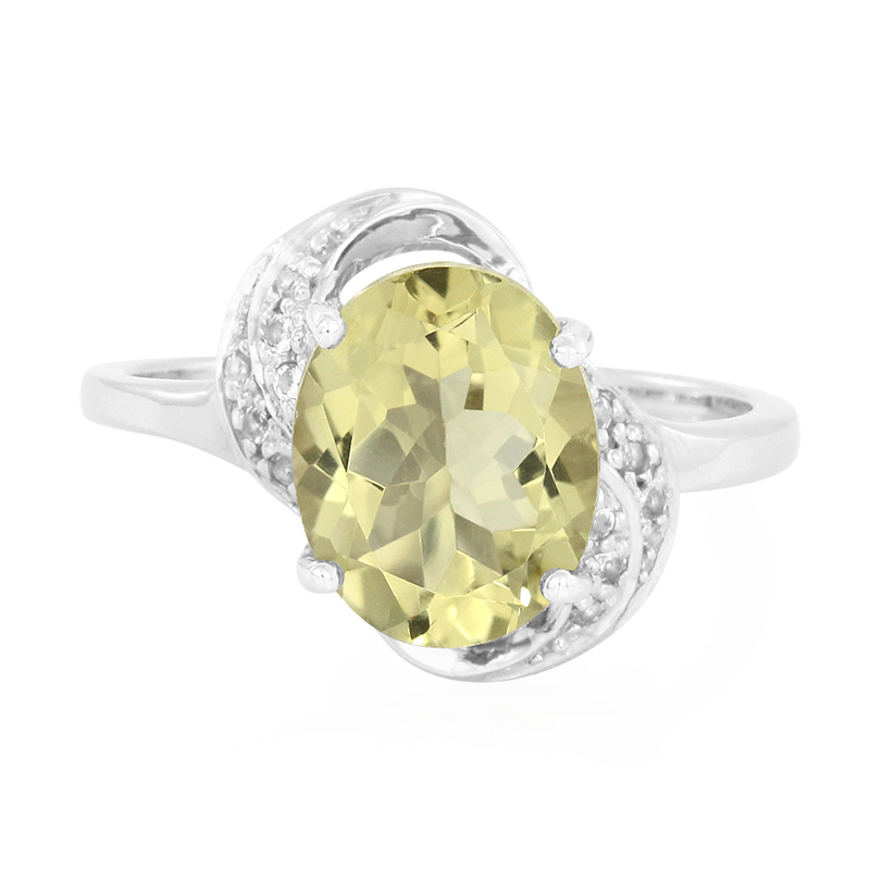 Oliven-Quarz-Silberring