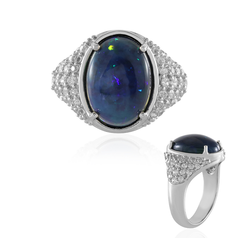 Mezezo-Opal-Silberring (Adela Silber) Mezezo-Opal-Silberring (Adela Silber)