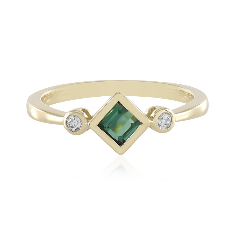 Grüner Benedito-Turmalin-Goldring (Adela Gold)