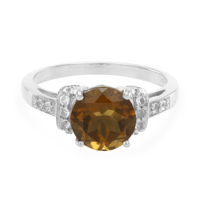 Champagner-Quarz-Silberring