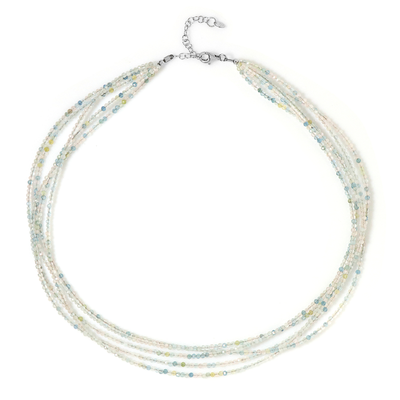 Beryll-Silberhalskette - Farbe: Silber