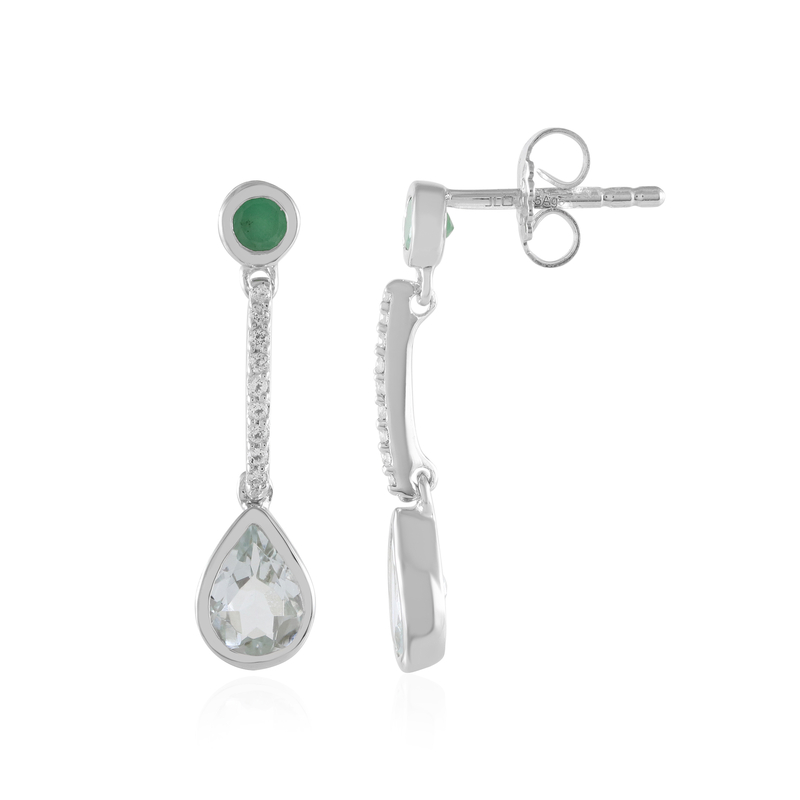 Brasilianischer Aquamarin-Silberohrringe