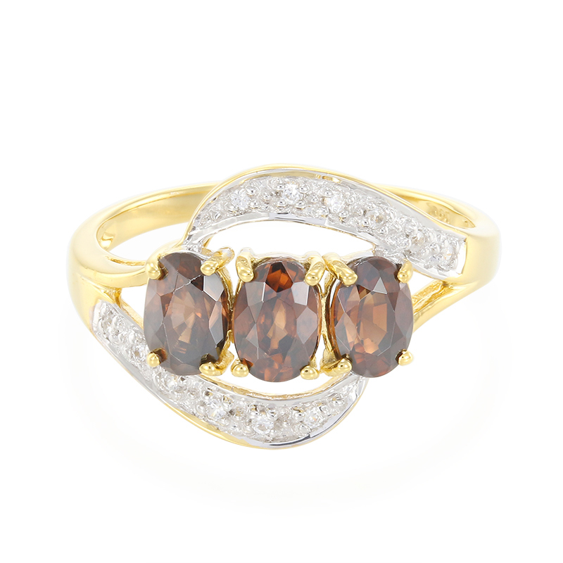 Schokoladen-Zirkon-Silberring