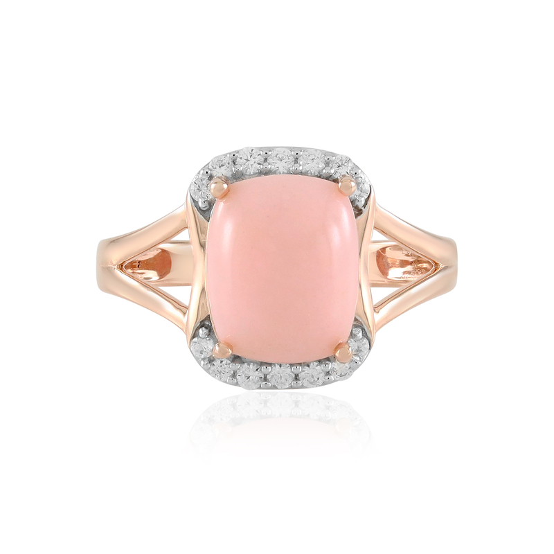 Pinkfarbener Opal-Silberring (Adela Silber)