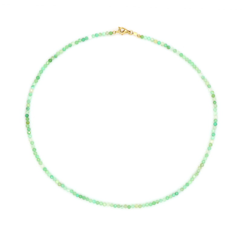 Chrysopras-Silberhalskette