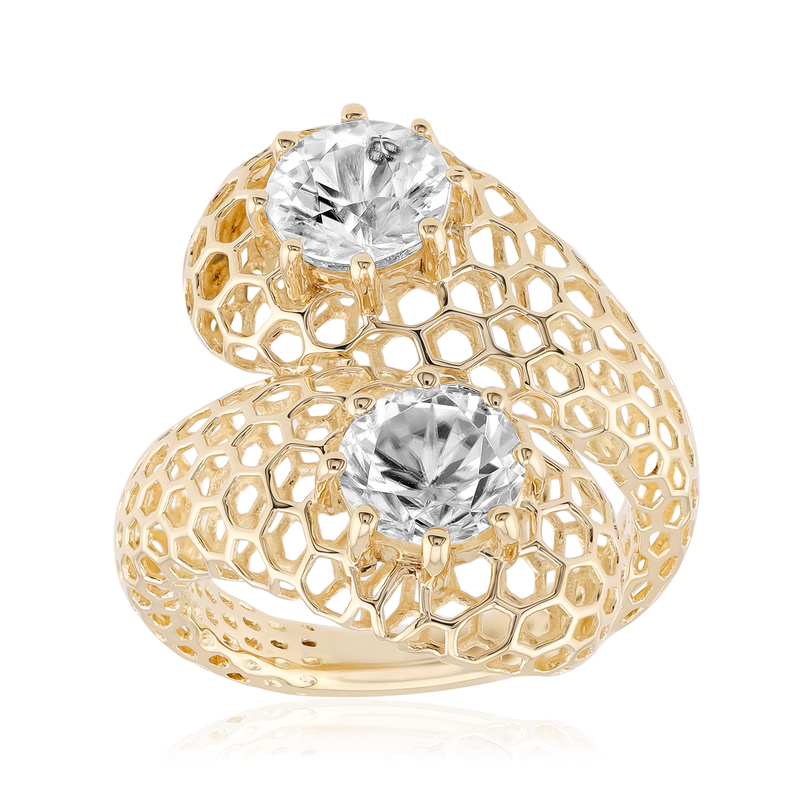 Zirkon-Goldring (Ornaments by de Melo)