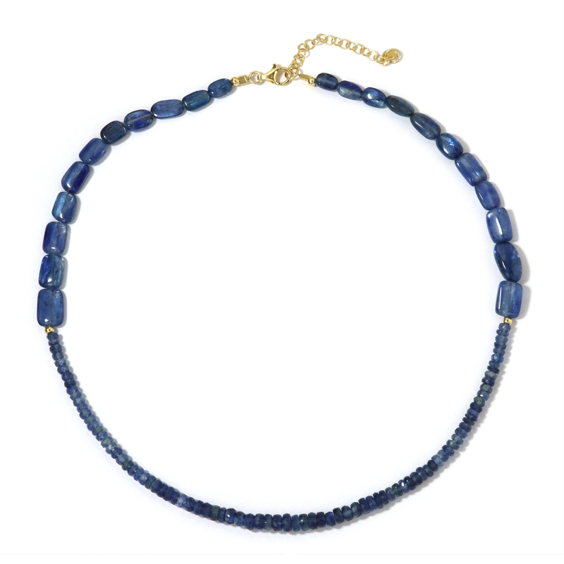 Nepalesischer Kyanit-Silberhalskette