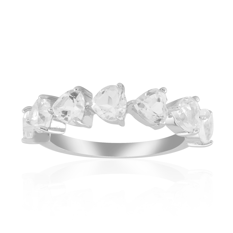 Weißer Topas-Silberring