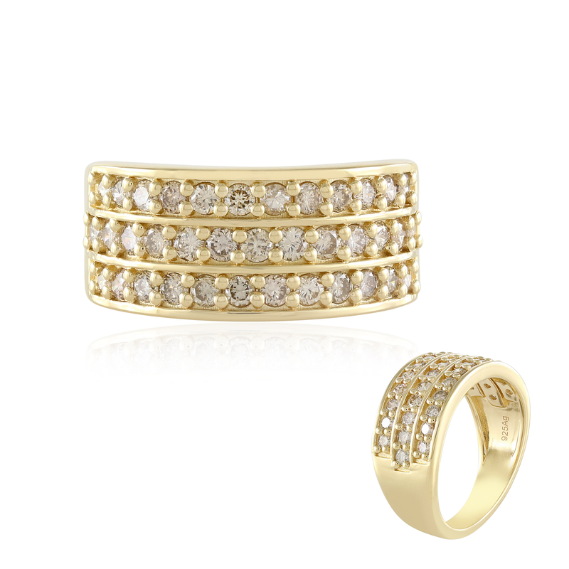 I2 Schokoladen-Brillant-Silberring