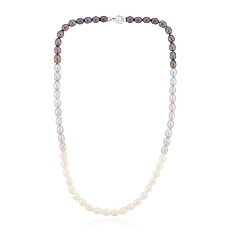 Süßwasserzuchtperlen-Silberhalskette (TPC) Süßwasserzuchtperlen-Silberhalskette (TPC)