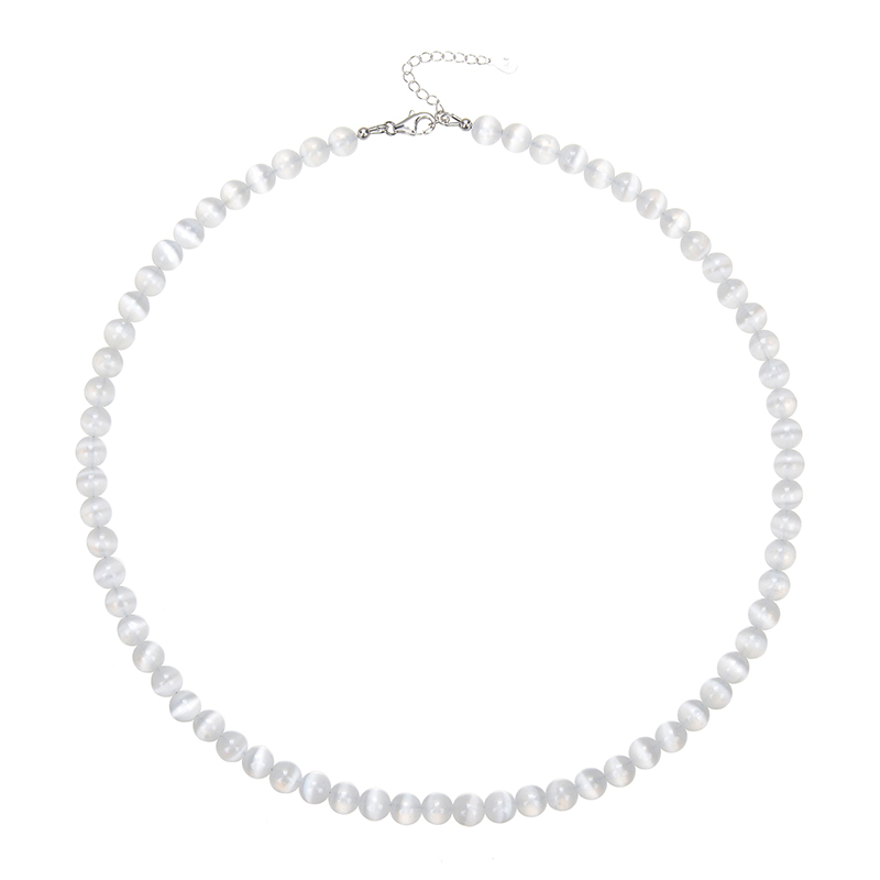 Selenit-Silberhalskette