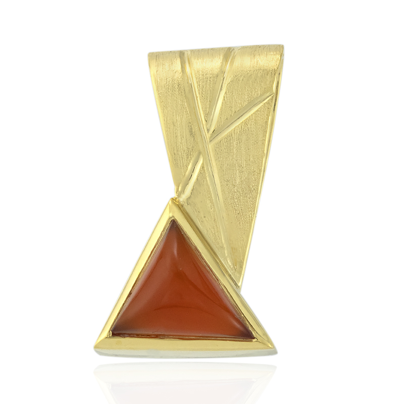 Oranger Chalzedon-Silberanhänger (MONOSONO COLLECTION)