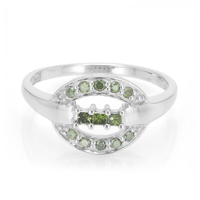 Fancy-Diamant-Silberring