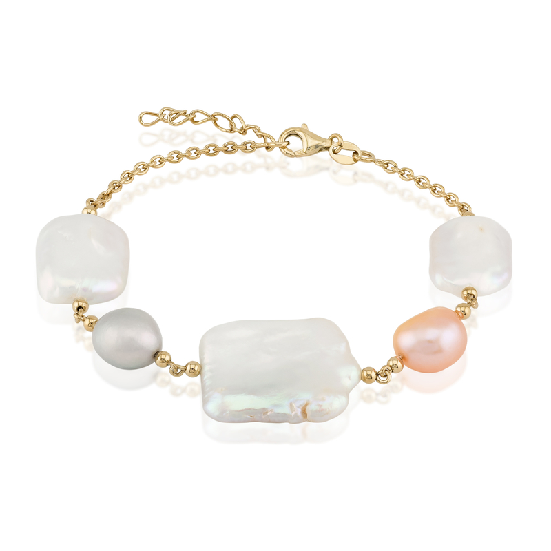 Süßwasserzuchtperlen-Silberarmband
