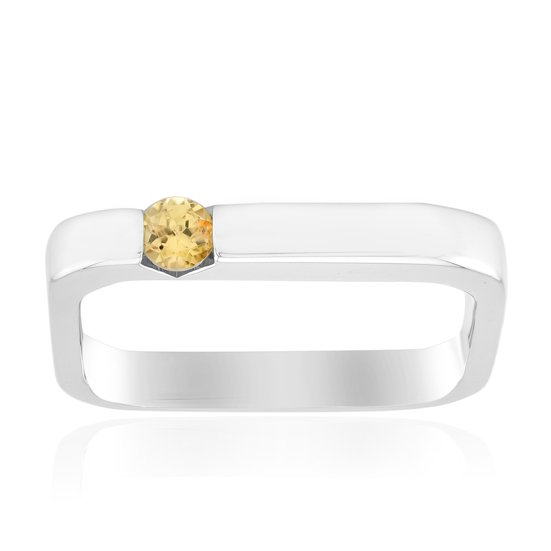 Gelber Zirkon-Silberring