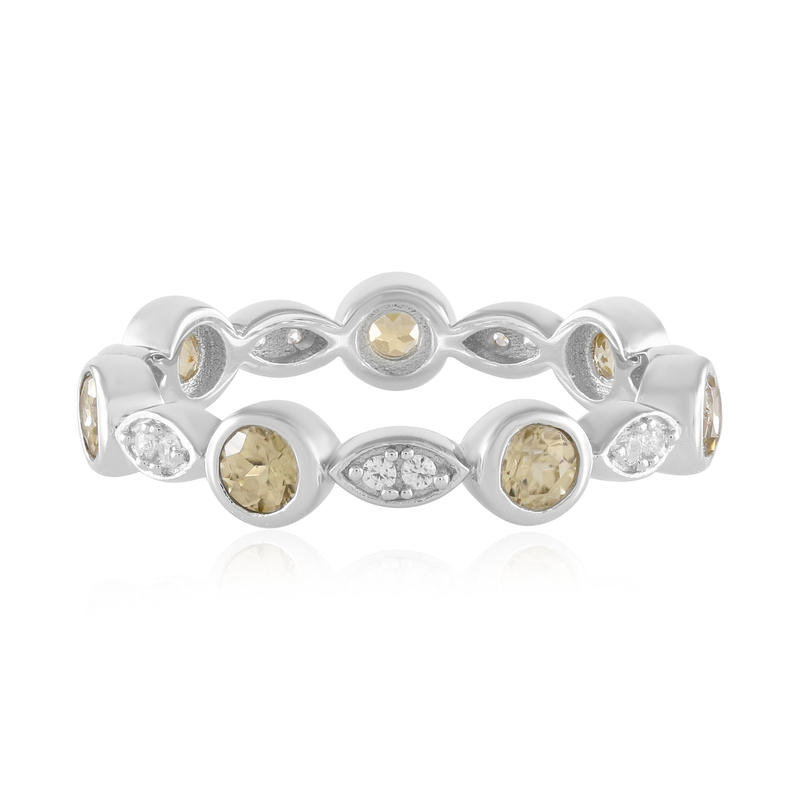 Gelber Zirkon-Silberring