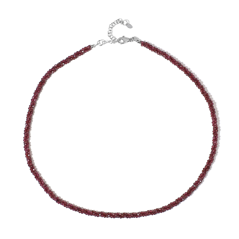 Mosambik-Granat-Silberhalskette