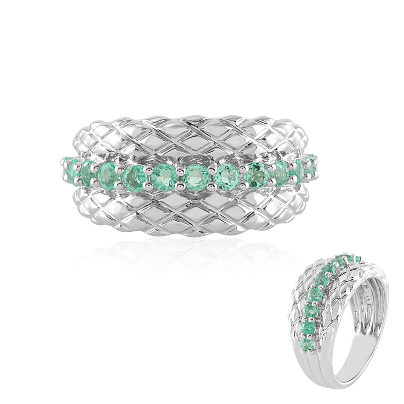 Russischer Smaragd-Silberring (de Melo) Russischer Smaragd-Silberring (de Melo)