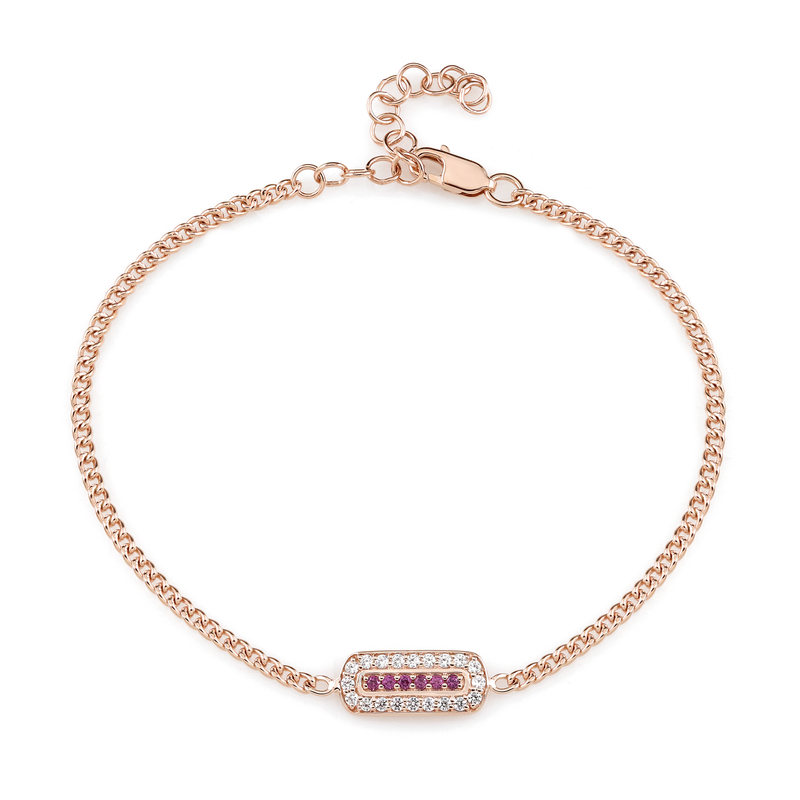Rhodolith-Silberarmband (Adela Silber)