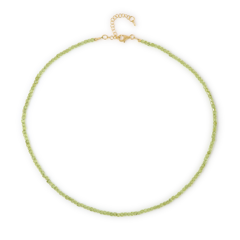 Peridot-Silberhalskette - Farbe: Grün