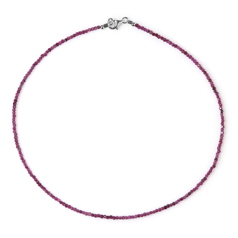Mosambik-Rubin-Silberhalskette (Riya)