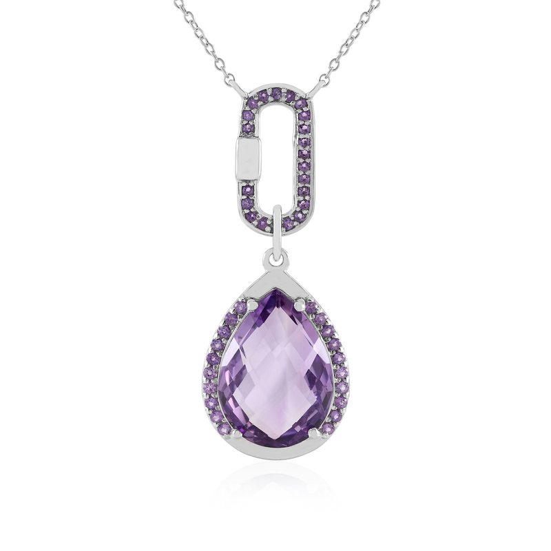 Lavendel-Amethyst-Silbercollier