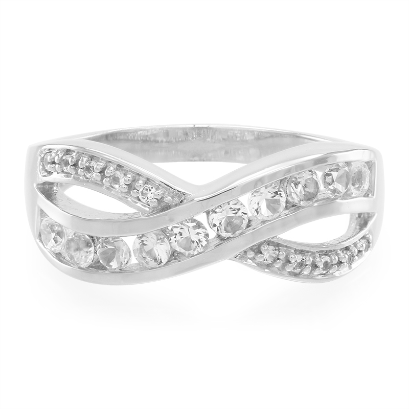 Weißer Topas-Silberring