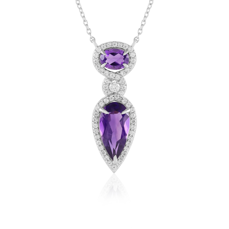 Marokkanischer Amethyst-Silbercollier