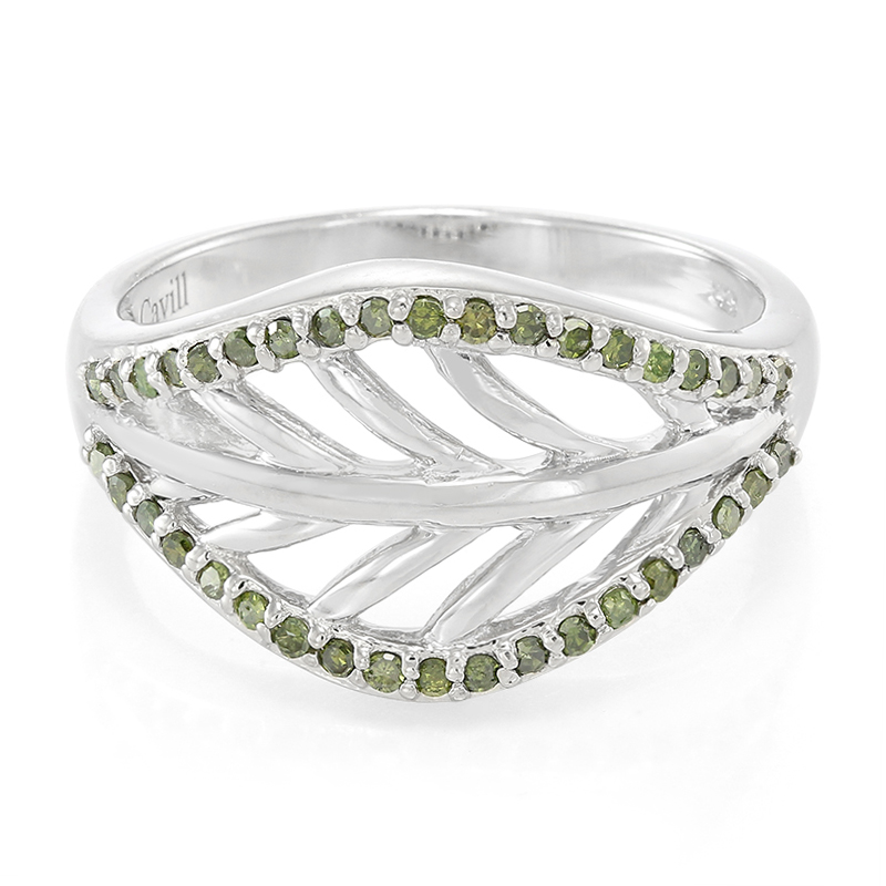 Fancy-Diamant-Silberring