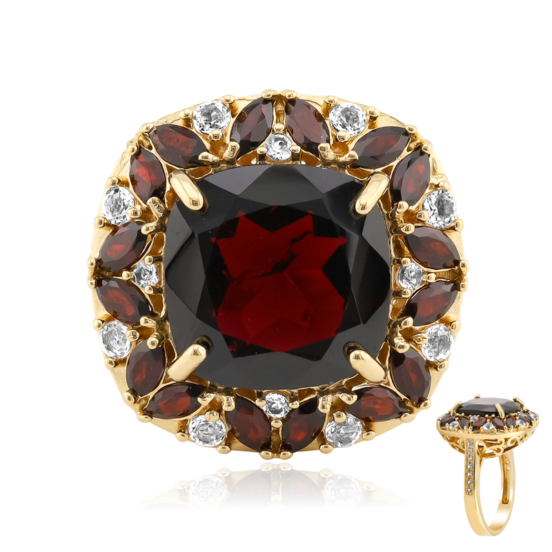 Indischer Granat-Silberring