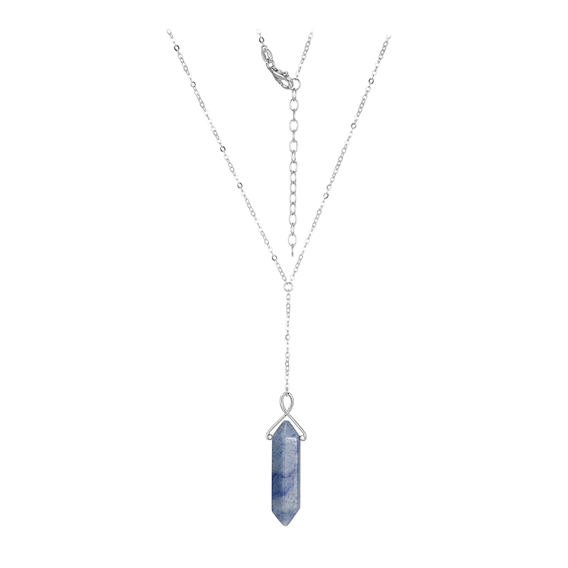 Blauer Aventurin-Silberhalskette