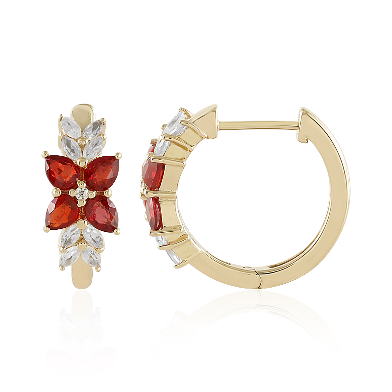 Tansania-Rubin-Goldohrringe