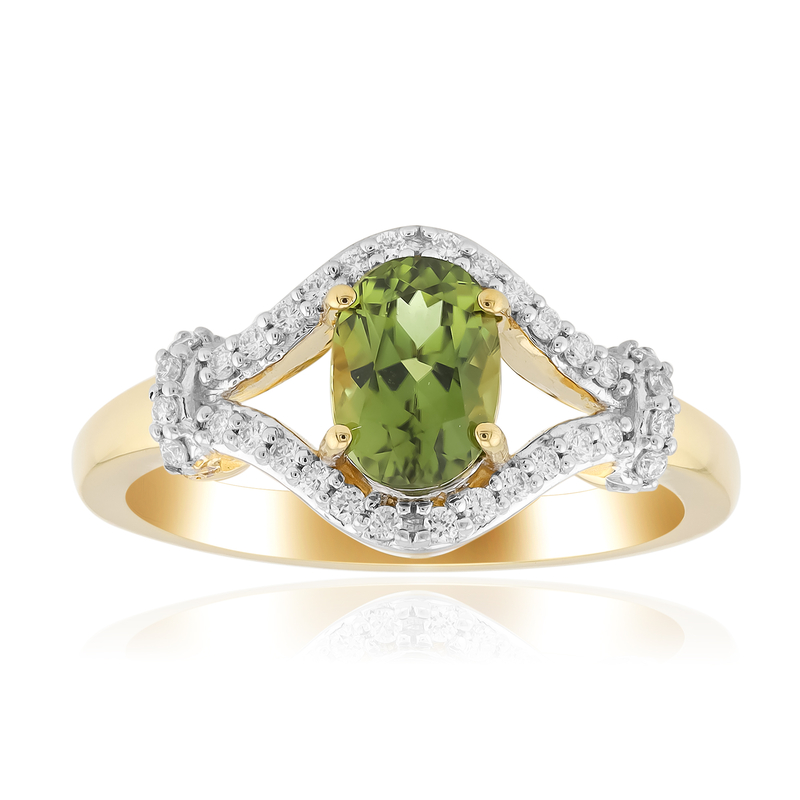 Grüner Madagaskar-Diopsid-Goldring