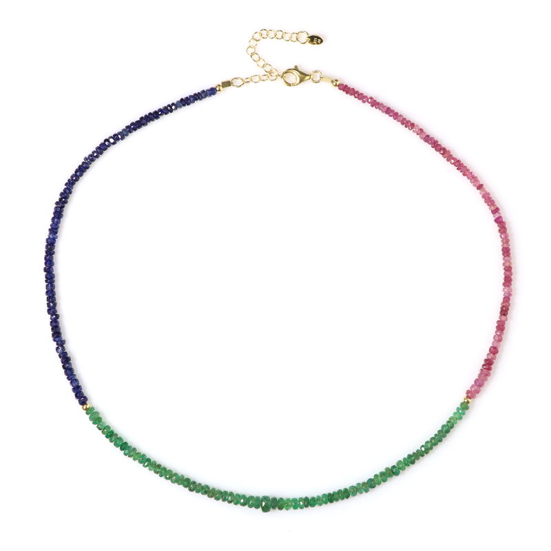 Edelstein-Silberhalskette