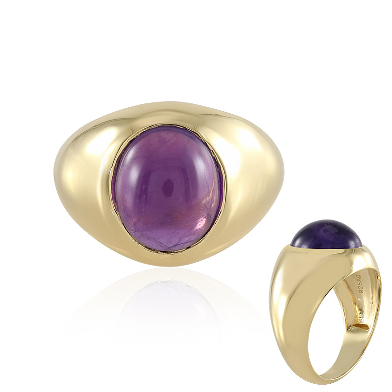 Sambia-Amethyst-Herren-Silberring Sambia-Amethyst-Herren-Silberring
