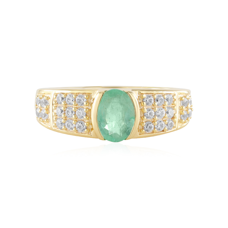 Russischer Smaragd-Silberring (Adela Silber)