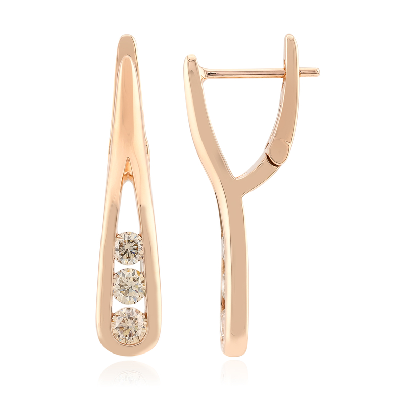 SI1 Argyle-Rose de France-Brillant-Goldohrringe (Annette)