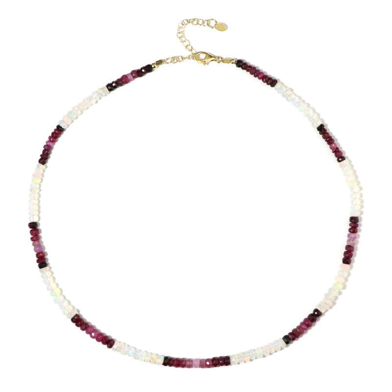 Edelstein-Silberhalskette