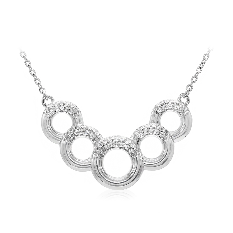 Zirkon-Silbercollier Zirkon-Silbercollier