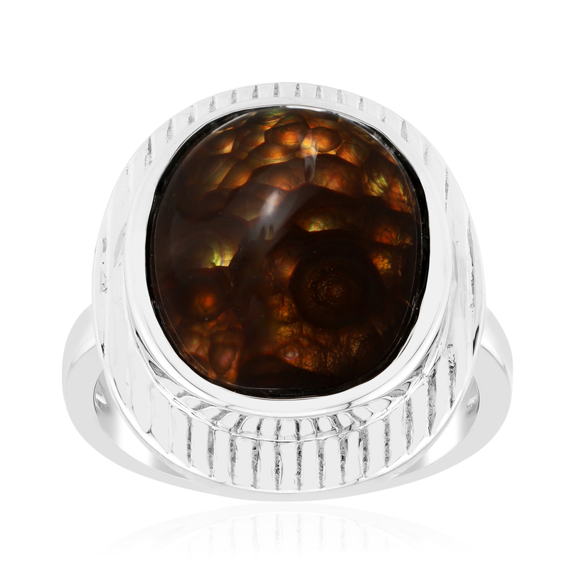 Feuerachat-Silberring - Farbe: Silber