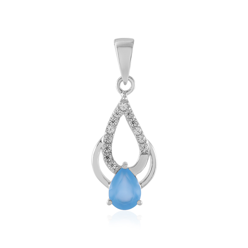 Blauer Onyx-Silberanhänger