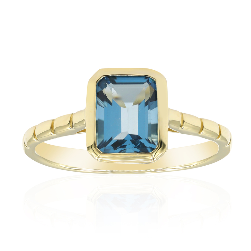 Londonblauer Topas-Goldring Londonblauer Topas-Goldring