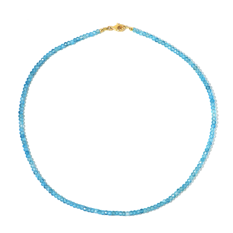 Himmelblauer Topas-Silberhalskette