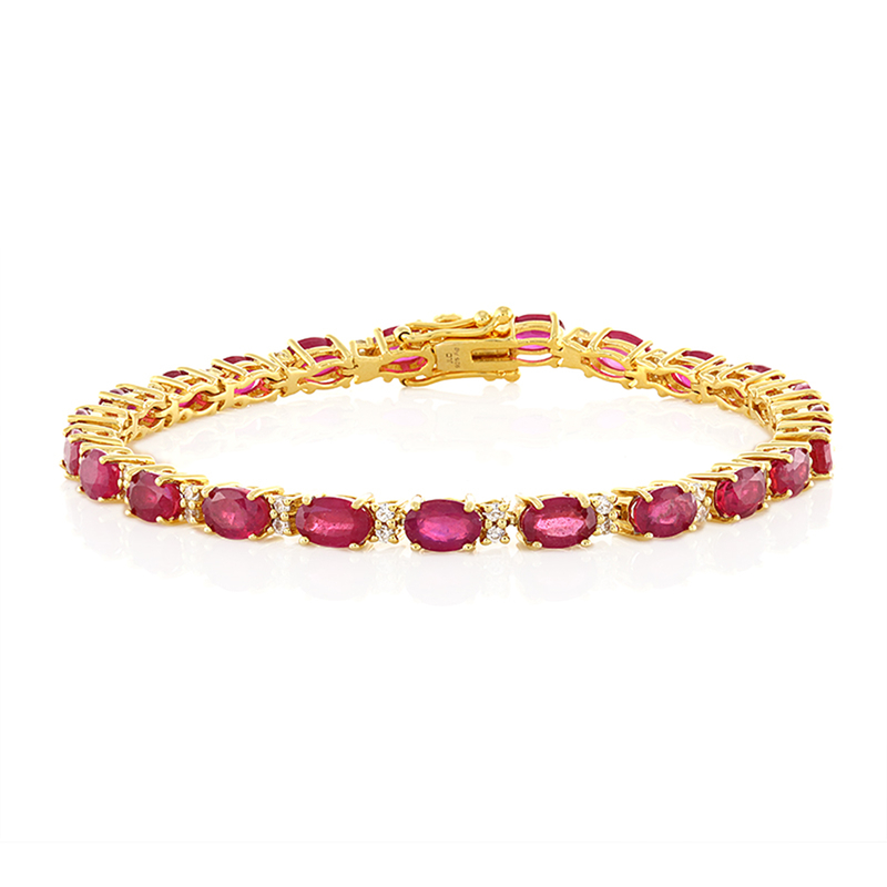 Madagaskar-Rubin-Silberarmband