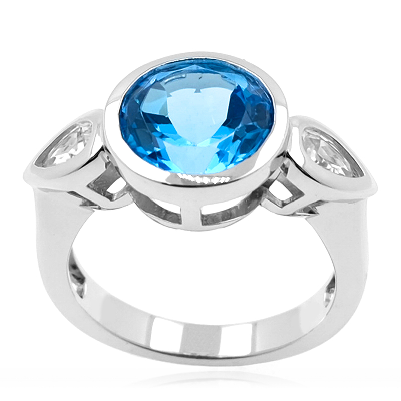 Marambaia-Topas-Silberring - Farbe: Blau